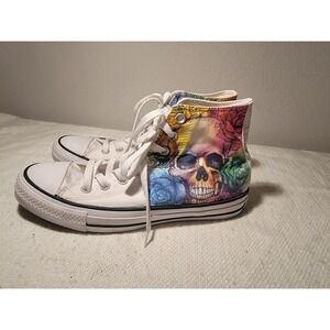Converse Chuck Taylor All Stars Skull & Roses High Top‎ Sneakers W 9 M 7 *RARE